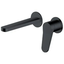 RAK Petit Round Wall Basin Mixer Matt Black