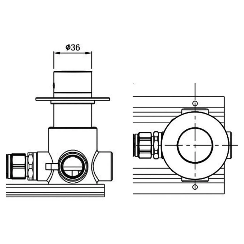 RAK Petit Round Concealed On/Off Valve Brushed Gold 4 RAK Petit Round Concealed On/Off Valve Brushed Gold - Image 2