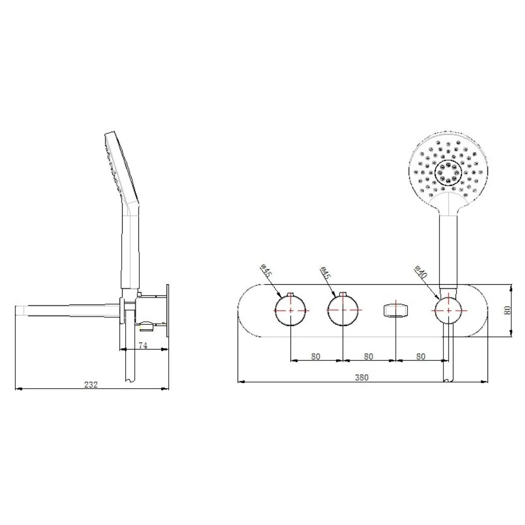RAK Petit Round Wall Thermostatic Bath Shower Mixer Brushed Gold 4 RAK Petit Round Wall Thermostatic Bath Shower Mixer Brushed Gold - Image 2