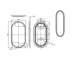 RAK Picture Oval LED Mirror With Demister 1000x550mm Brushed Gold -Home Furnishings rak rakpicovbg5002 2