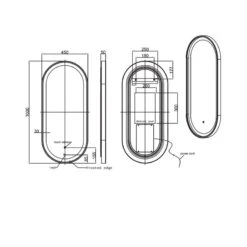 RAK Picture Oval LED Mirror With Demister 1000x450mm Brushed Nickel 5 RAK Picture Oval LED Mirror With Demister 1000x450mm Brushed Nickel -Home Furnishings rak rakpicovbn5001 2