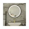 RAK Picture Round LED Mirror With Demister 600mm Matt Black -Home Furnishings rak rakpicrnmb5001