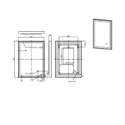 RAK Picture Square LED Mirror With Demister 700x500mm Brushed Gold -Home Furnishings rak rakpicsqbg5001 2