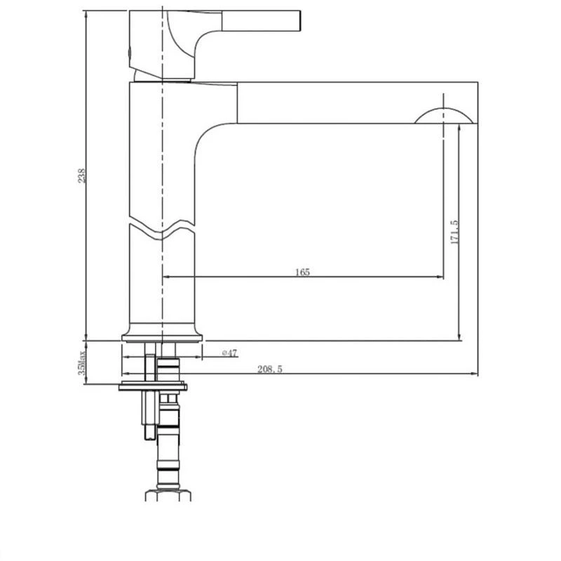RAK Sorrento Medium Height Basin Mixer No Waste Brushed Gold 4 RAK Sorrento Medium Height Basin Mixer No Waste Brushed Gold - Image 2