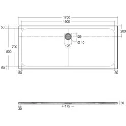 RAK Feeling 1700x800mm Shower Tray Cappuccino 5 RAK Feeling 1700x800mm Shower Tray Cappuccino -Home Furnishings rak rkbr1780514 2