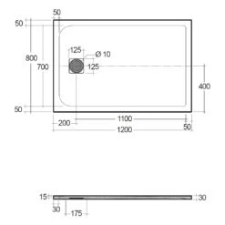 RAK Feeling 1200x800mm Shower Tray Cappuccino -Home Furnishings rak rkst1280514 2