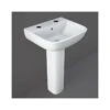 RAK Series 600 520mm 2 Hole Basin & Full Pedestal -Home Furnishings rak s60052bas2 s600ped