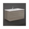 RAK Uno 1 Drawer 800mm Wall Vanity Unit & Basin Grey Elm -Home Furnishings rak unowh080egy joydi08101wh
