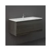 RAK Uno 1 Drawer 1000mm Wall Vanity Unit & Basin Moka Walnut -Home Furnishings rak unowh100mok joydi10101wh