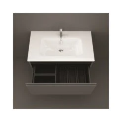 RAK Uno 1 Drawer 1000mm Wall Vanity Unit & Basin Moka Walnut -Home Furnishings rak unowh100mok joydi10101wh 2