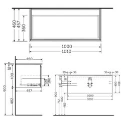 RAK Uno 1 Drawer 1000mm Wall Vanity Unit & Basin Moka Walnut -Home Furnishings rak unowh100mok joydi10101wh 4