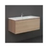 RAK Uno 1 Drawer 1000mm Wall Vanity Unit & Basin Scandinavian Oak -Home Furnishings rak unowh100sok joydi10101wh