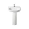Roca Meridian-N 600mm 1 Hole Basin & Full Pedestal -Home Furnishings roca 327242000 337240000
