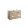 Roca Debba 1200mm Base Unit With 4 Drawers & Square Double Basin Textured Oak -Home Furnishings roca 32799a000 856831155