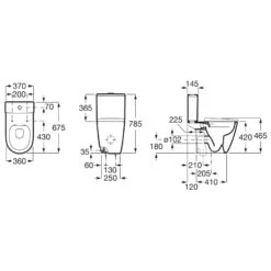 Roca Ona Close Coupled Rimless WC Pan -Home Furnishings roca 342687000 2