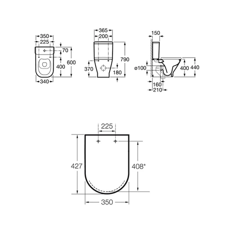 Roca The Gap CleanRim Toilet With Push Button Cistern & Soft Close Seat 4 Roca The Gap CleanRim Toilet With Push Button Cistern & Soft Close Seat - Image 2