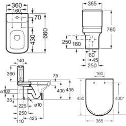 Roca Dama-N Close Coupled Toilet With Push Button Cistern & Standard Seat 9 Roca Dama-N Close Coupled Toilet With Push Button Cistern & Standard Seat -Home Furnishings roca 342787000 34178C000 801780004 4