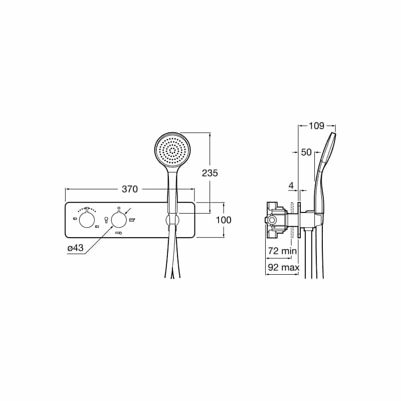 Roca Puzzle Built-In Thermostatic Mixer With 3 Way Diverter 4 Roca Puzzle Built-In Thermostatic Mixer With 3 Way Diverter - Image 2