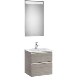 Roca The Gap 2 Drawer 500mm City Oak Base Unit, Basin & LED Mirror
