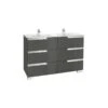 Roca Victoria-N Unik 1200mm 3 Drawer Unit & Double Basin Grey -Home Furnishings roca 855835153