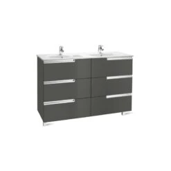 Roca Victoria-N Unik 1200mm 3 Drawer Unit & Double Basin Grey