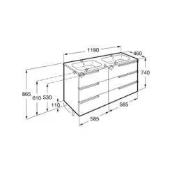 Roca Victoria-N Unik 1200mm 3 Drawer Unit & Double Basin Grey 7 Roca Victoria-N Unik 1200mm 3 Drawer Unit & Double Basin Grey -Home Furnishings roca 855835153 3