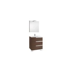 Roca Victoria-N Pack 700mm 3 Drawer Unit, Mirror & Light White