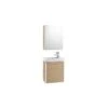 Roca Mini Pack Basin & Base Unit 450mm & Mirrored Cabinet Oak -Home Furnishings roca 855866155