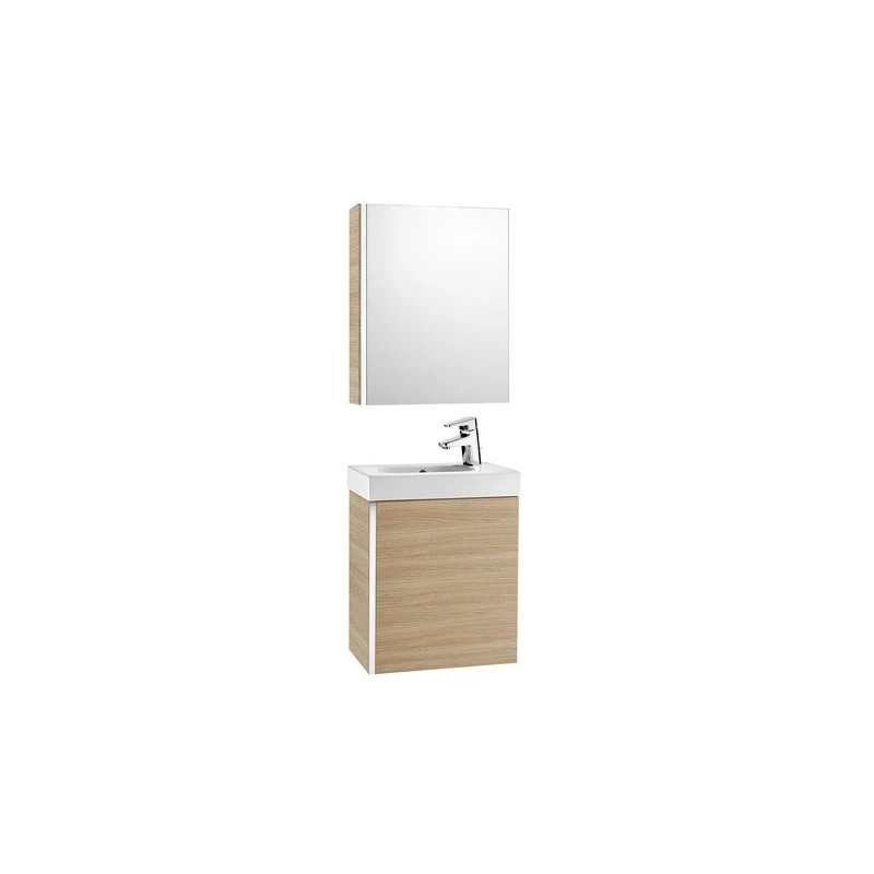 Roca Mini Pack Basin & Base Unit 450mm & Mirrored Cabinet Oak 3 Roca Mini Pack Basin & Base Unit 450mm & Mirrored Cabinet Oak