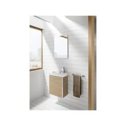 Roca Mini Pack Basin & Base Unit 450mm & Mirrored Cabinet Oak 9 Roca Mini Pack Basin & Base Unit 450mm & Mirrored Cabinet Oak -Home Furnishings roca 855866155 4