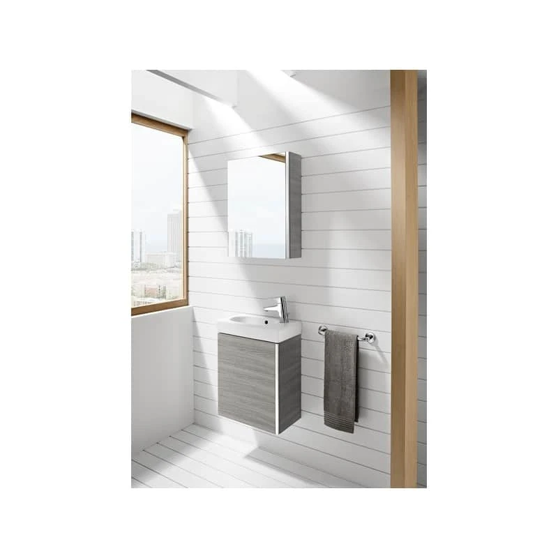 Roca Mini Pack Basin & Base Unit 450mm & Mirrored Cabinet Grey 5 Roca Mini Pack Basin & Base Unit 450mm & Mirrored Cabinet Grey - Image 3