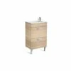 Roca Debba Compact Unik 500mm 2 Drawer Base Unit & Basin Oak -Home Furnishings roca 855904155
