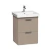 Roca Dama-N Wall Hung 2 Drawer 550mm Unit & Basin Matt Cashmere