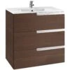 Roca Victoria-N 800mm Textured Wenge 3 Drawer Base Unit & Basin -Home Furnishings roca 856675154 32799c000