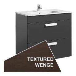 Roca Debba Wall Hung 2 Drawer Basin Unit 80cm Wenge
