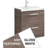 Roca Prisma Wall Hung 2 Drawer Basin Unit 60cm White & Ash -Home Furnishings roca 856881322