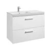 Roca Prisma Wall Hung 2 Drawer 900mm Unit & LH Basin Gloss White -Home Furnishings roca 856883806 327544000