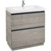 Roca Lander 800mm City Oak Floor Vanity Unit & Basin