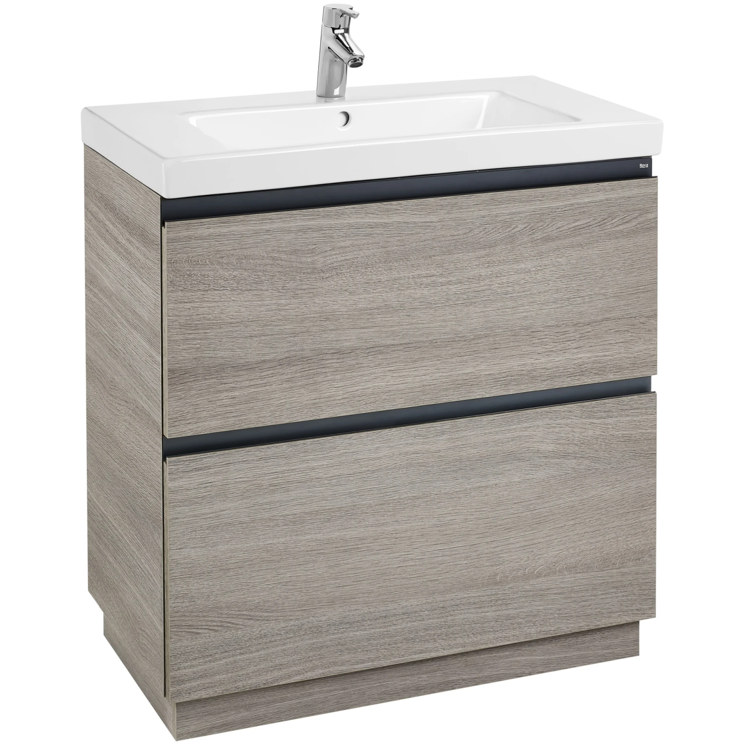 Roca Lander 800mm City Oak Floor Vanity Unit & Basin 3 Roca Lander 800mm City Oak Floor Vanity Unit & Basin
