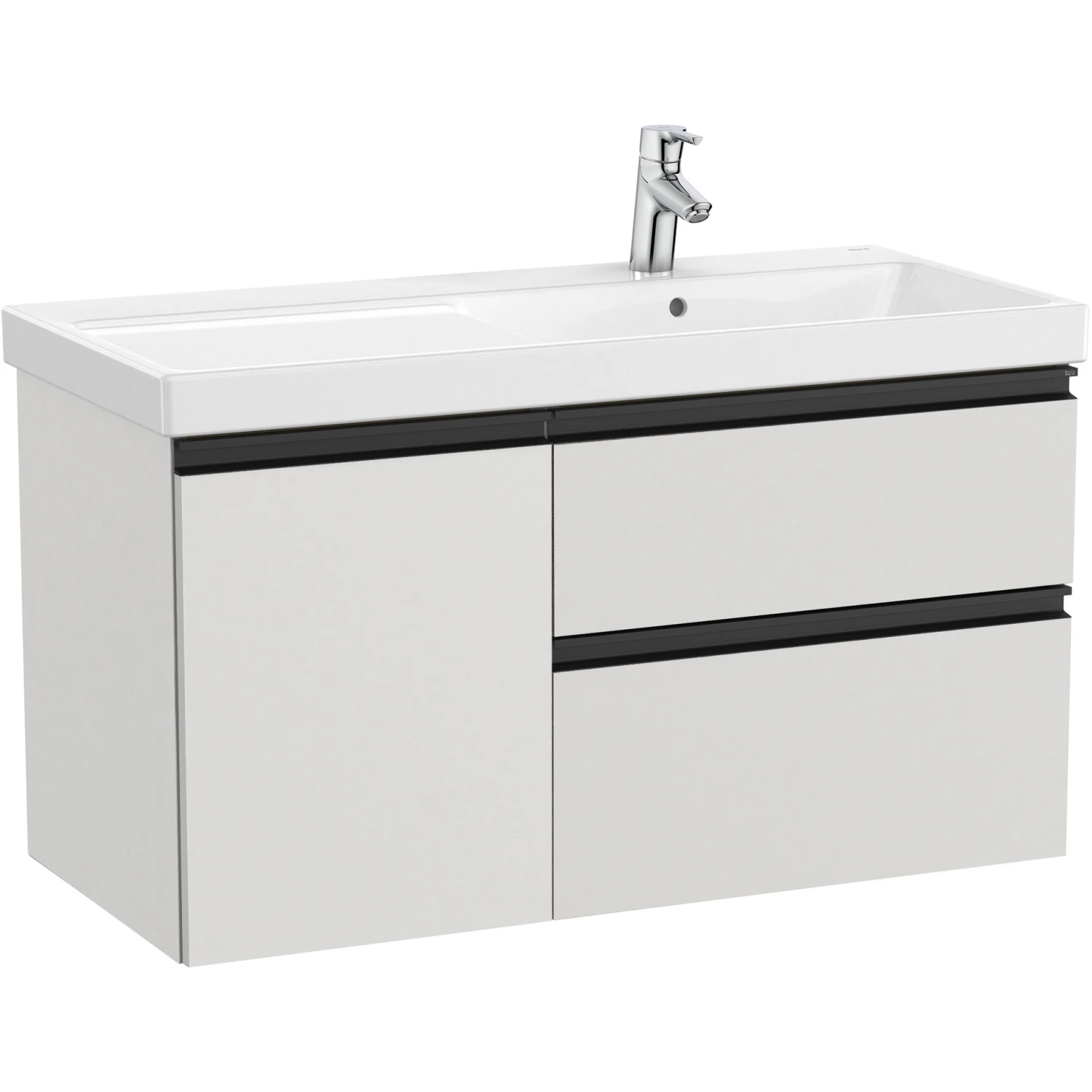 Roca Domi 1000mm Arctic Grey Base Unit & Right Hand Basin 3 Roca Domi 1000mm Arctic Grey Base Unit & Right Hand Basin