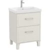 Roca Romea 600mm 2 Drawer Matte White Floor Vanity Unit & Basin -Home Furnishings roca 857490415 3270m1004