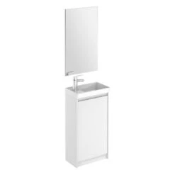 Royo Enjoy Floor Standing Cloakroom Unit & Mirror Gloss White