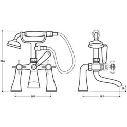 Synergy Henbury KC Freestanding Bath Shower Mixer Tap 7 Synergy Henbury KC Freestanding Bath Shower Mixer Tap -Home Furnishings synergy sy kc88 n 3