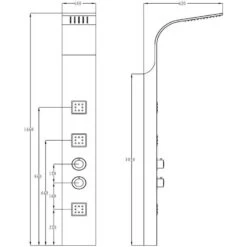 Synergy Spinnaker Black Shower Tower -Home Furnishings synergy sy tower505 3