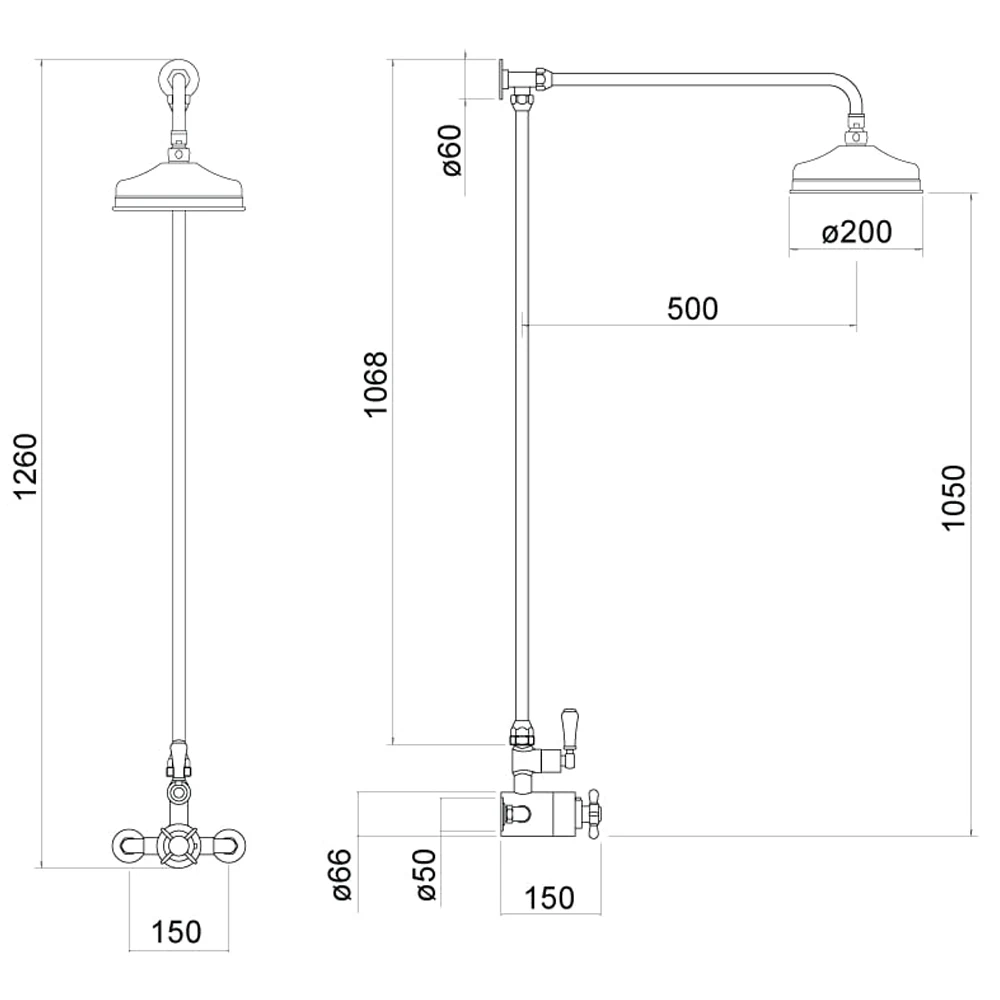 Trisen Aspire Traditional Exposed Thermostatic Shower Set 4 Trisen Aspire Traditional Exposed Thermostatic Shower Set - Image 2