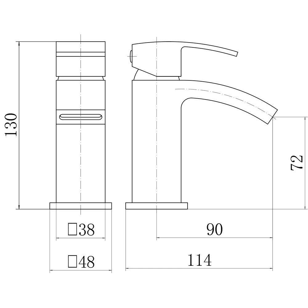 Trisen Mijas Mini Mono Basin Mixer Tap Black 4 Trisen Mijas Mini Mono Basin Mixer Tap Black - Image 2