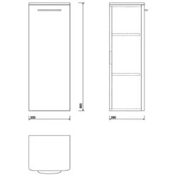 Twyford E100 Side Cabinet Large White -Home Furnishings twyford e10171wh 2