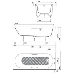 Twyford Opal 1700x700mm Bath 2 Tap Holes Twin Grips Anti Slip 7 Twyford Opal 1700x700mm Bath 2 Tap Holes Twin Grips Anti Slip -Home Furnishings twyford ol8822wh 3