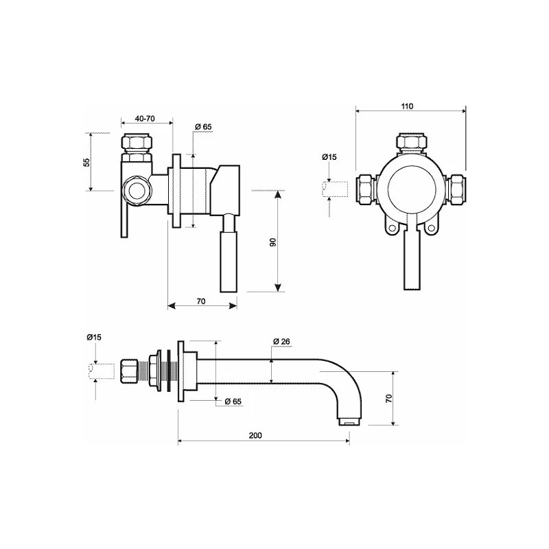 Twyford Sola Wall Mounted Basin Mixer 4 Twyford Sola Wall Mounted Basin Mixer - Image 2