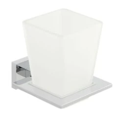 Vado Level Frosted Glass Tumbler & Holder